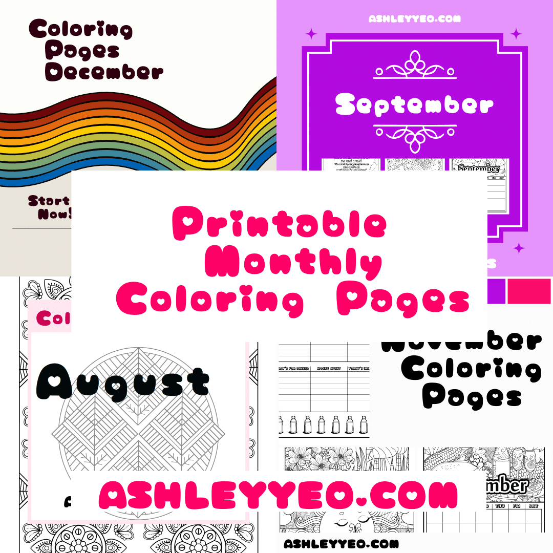 Printable Monthly Coloring Pages Archives Ashley Yeo