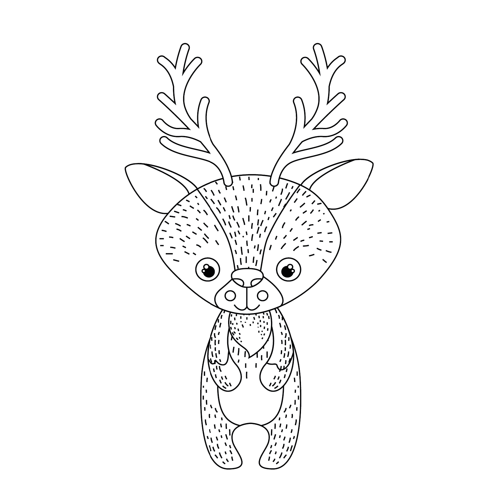 christmas moose coloring page