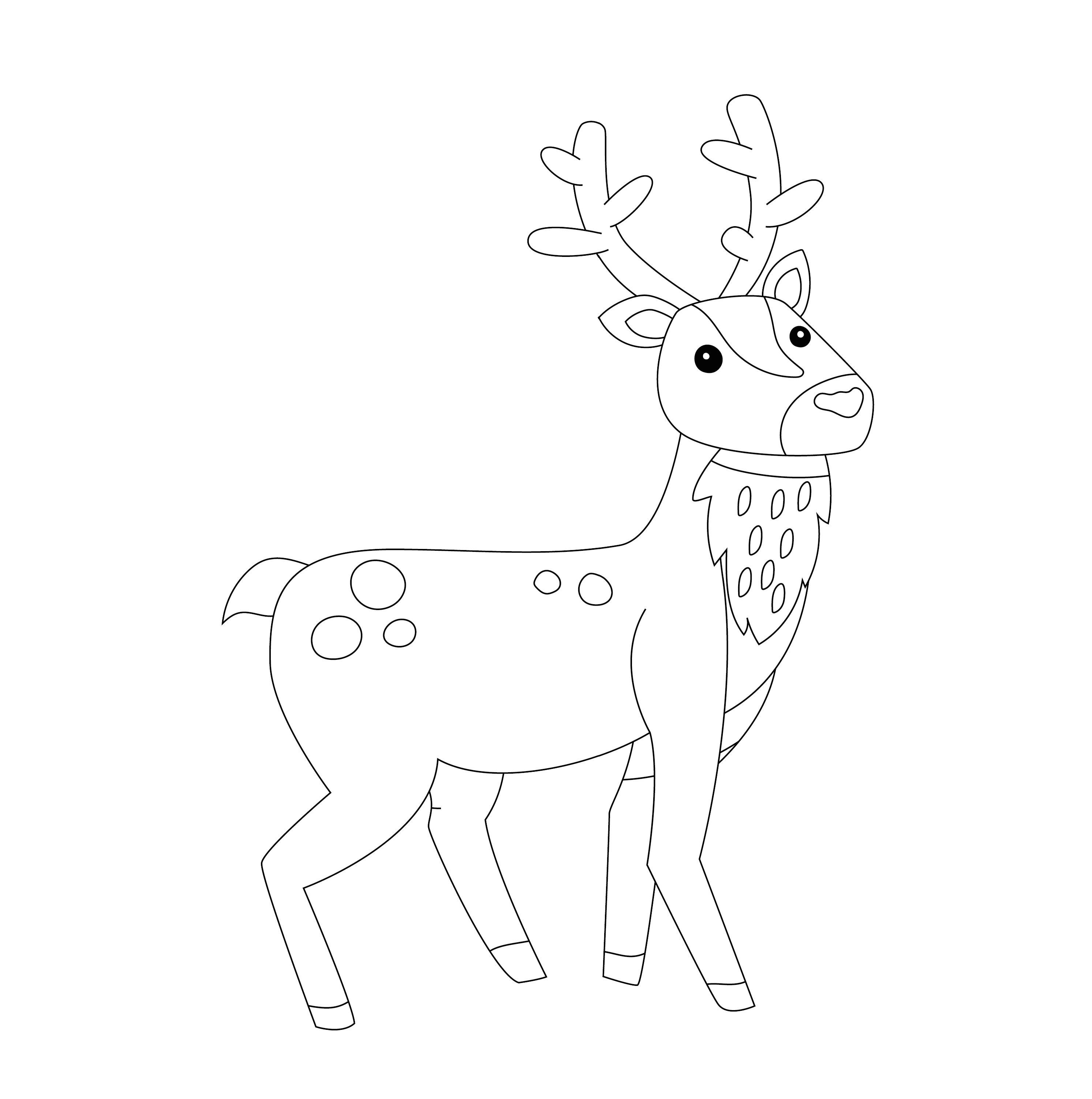 christmas moose coloring page