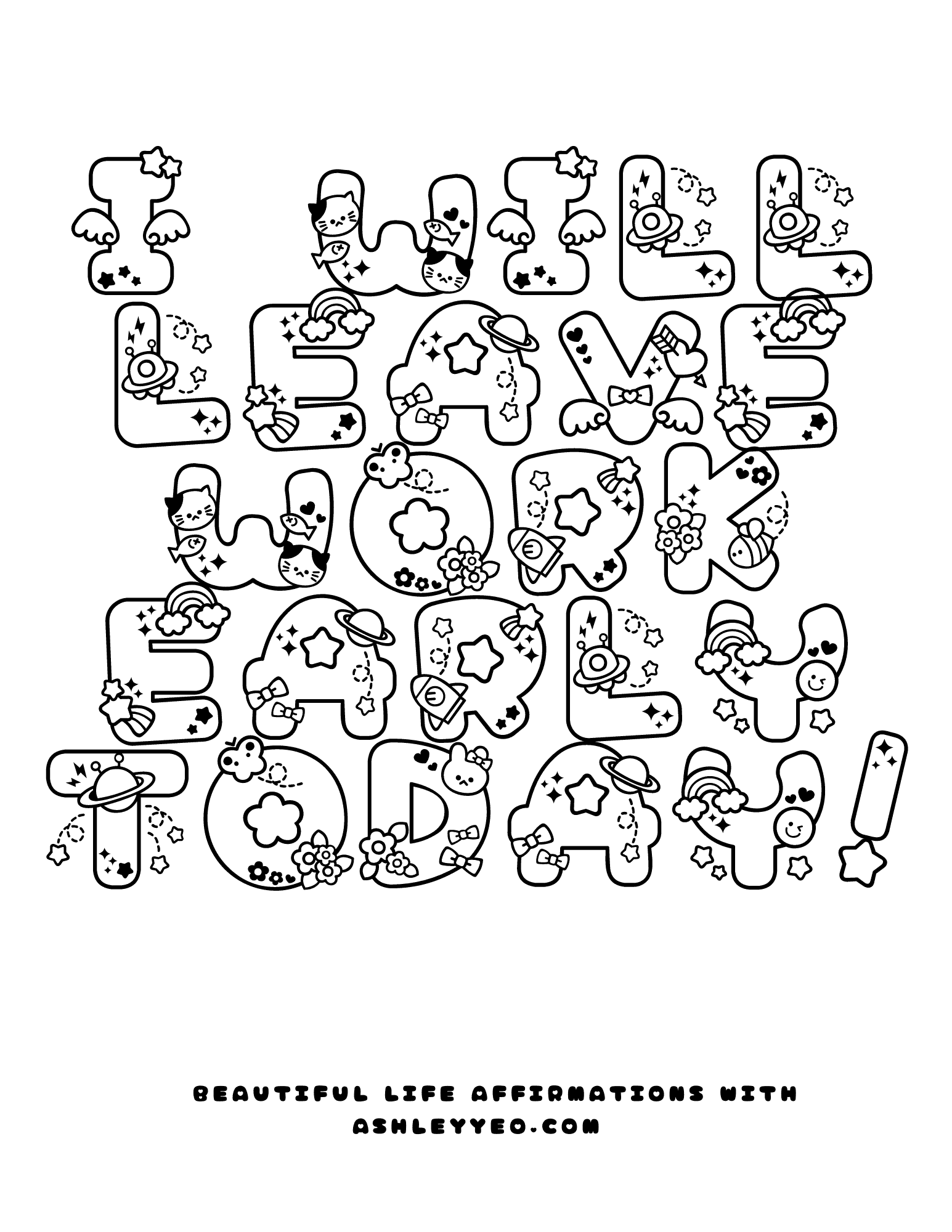 Alphabet Lore Simple Coloring Book Motivational Affirmation 