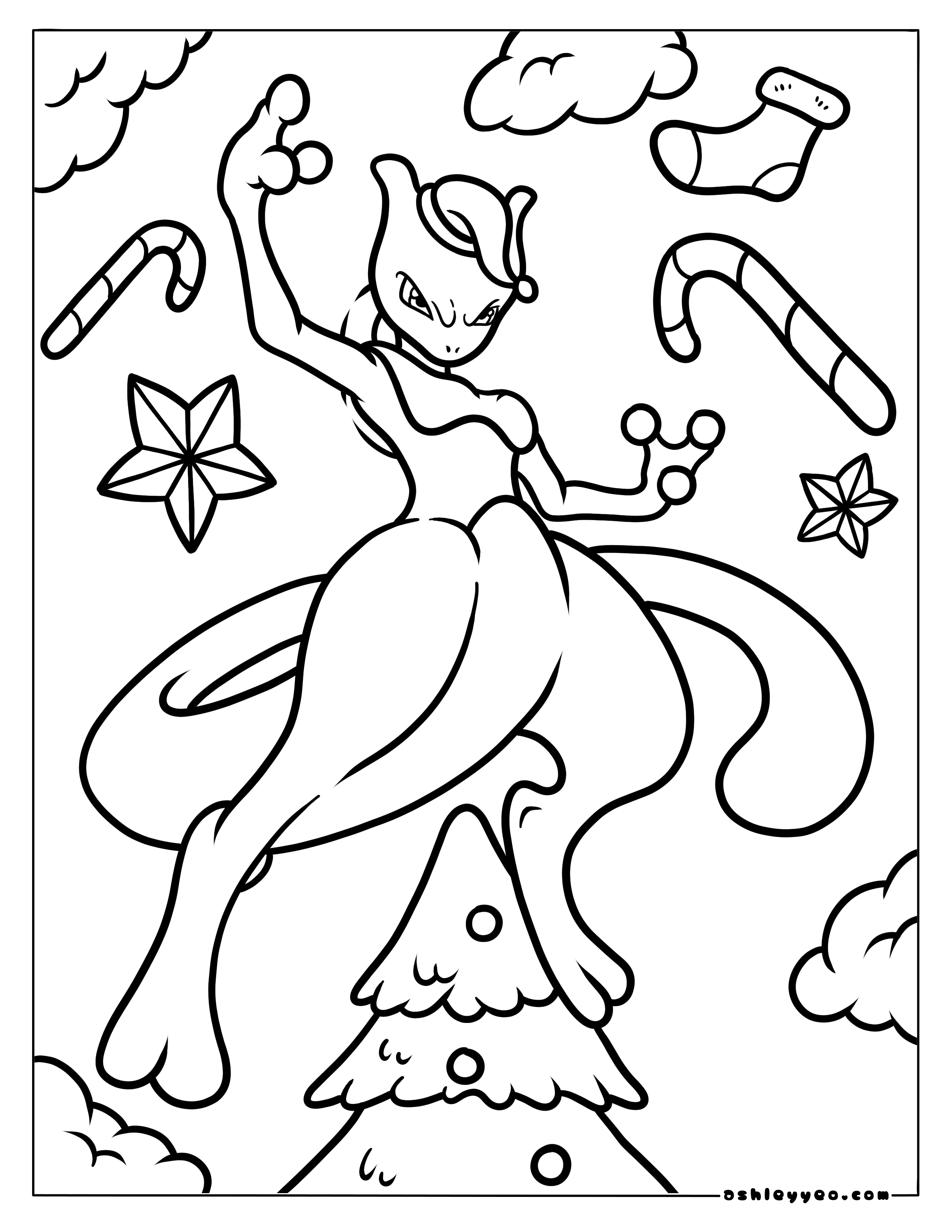 pokemon mewtwo coloring page