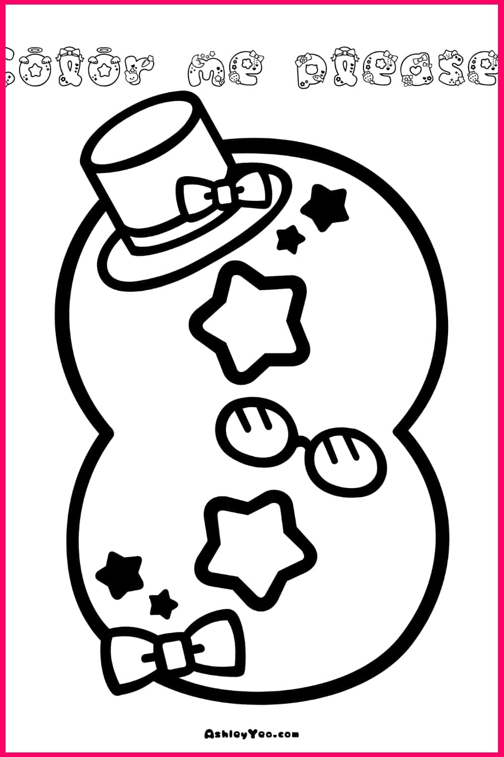 Free Eight Coloring Page - Ashley Yeo