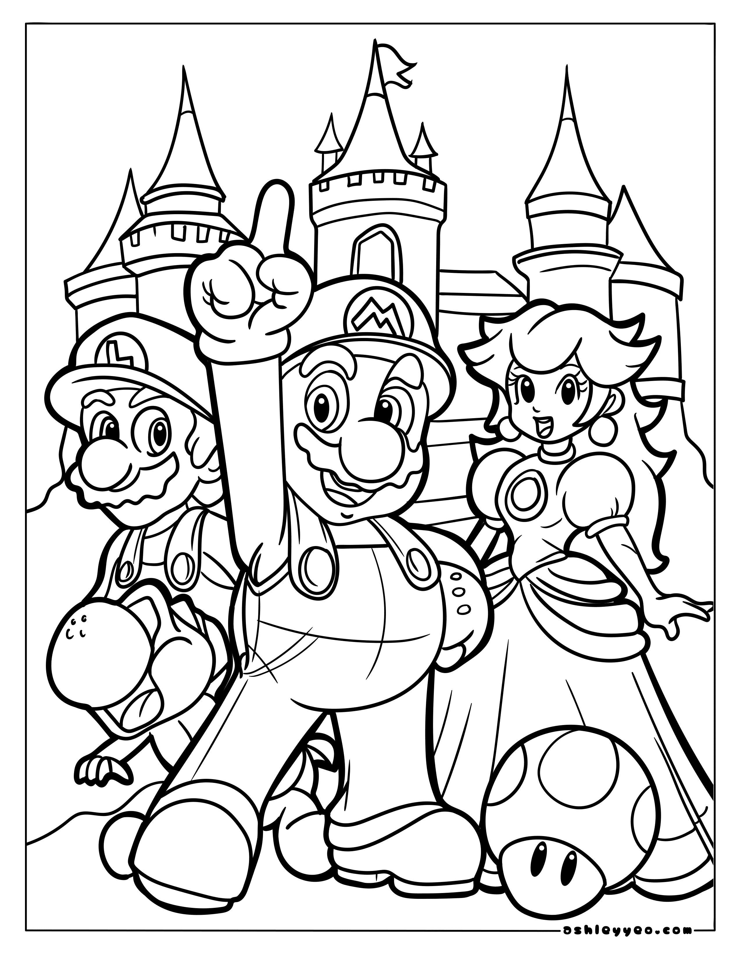 super mario coloring page