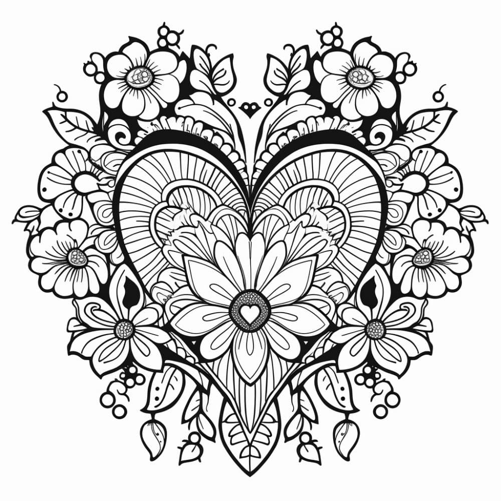 Free Printable Heart Mandala Coloring - Free Heart Shape Mandala Coloring Page 15 1000x1000