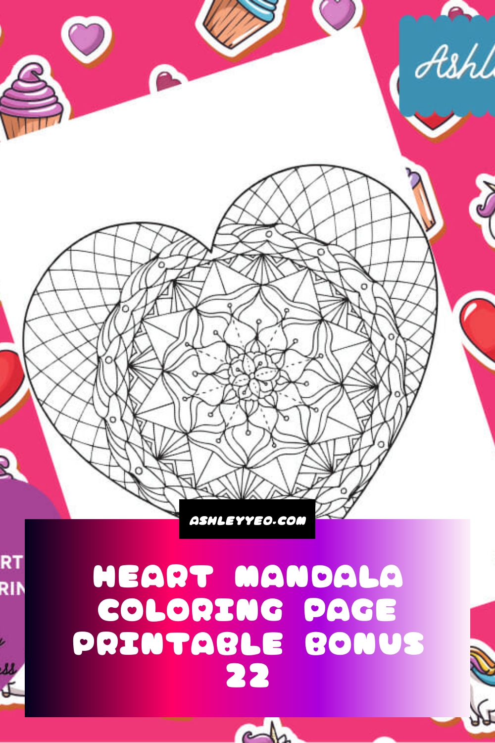 Heart Mandala Coloring Page Printable Bonus 22