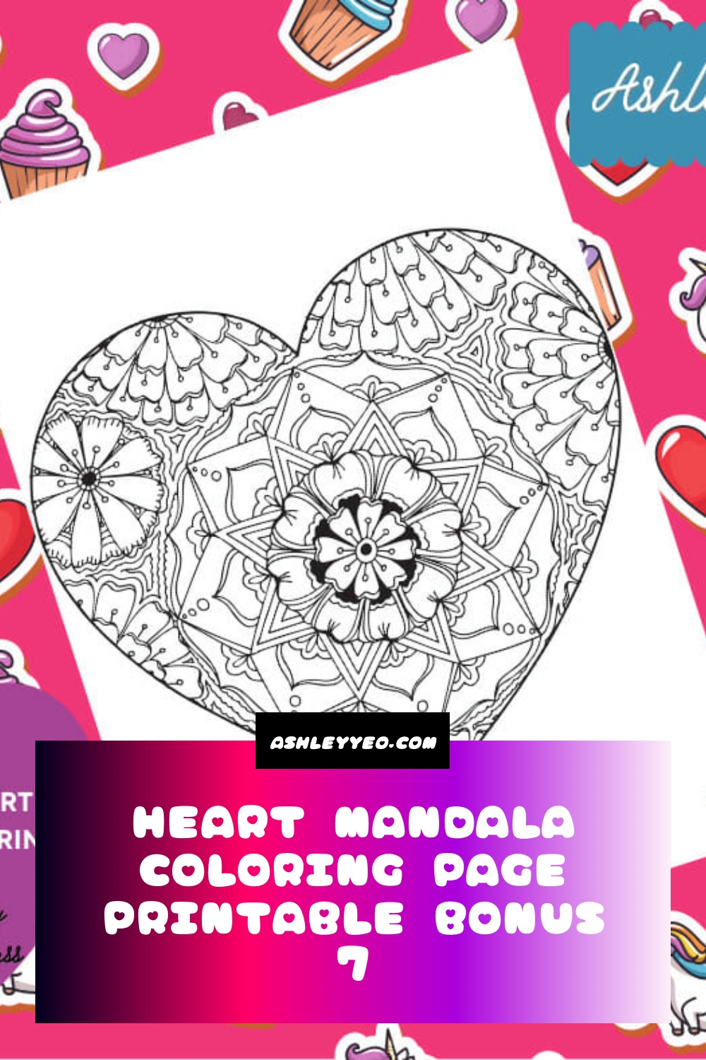 Heart Mandala Coloring Page Printable Bonus 7