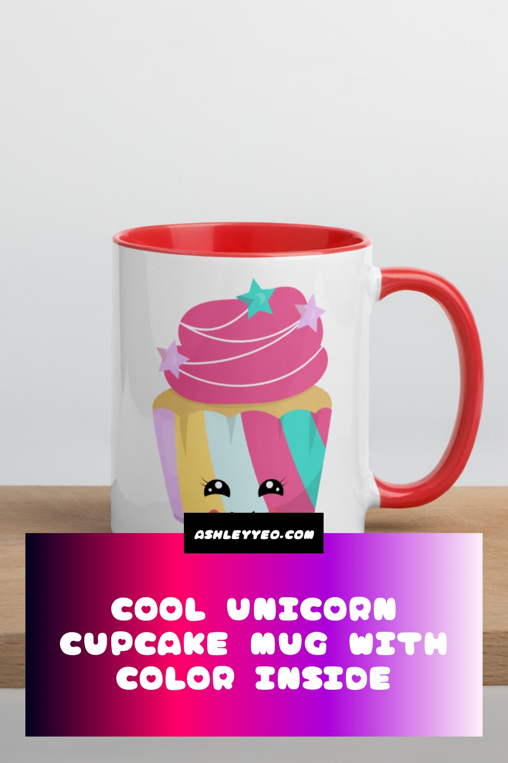 Cool Unicorn Cupcake Mug with Color Inside