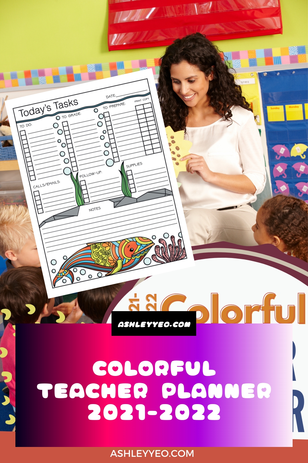 Colorful Teacher Planner 2021-2022