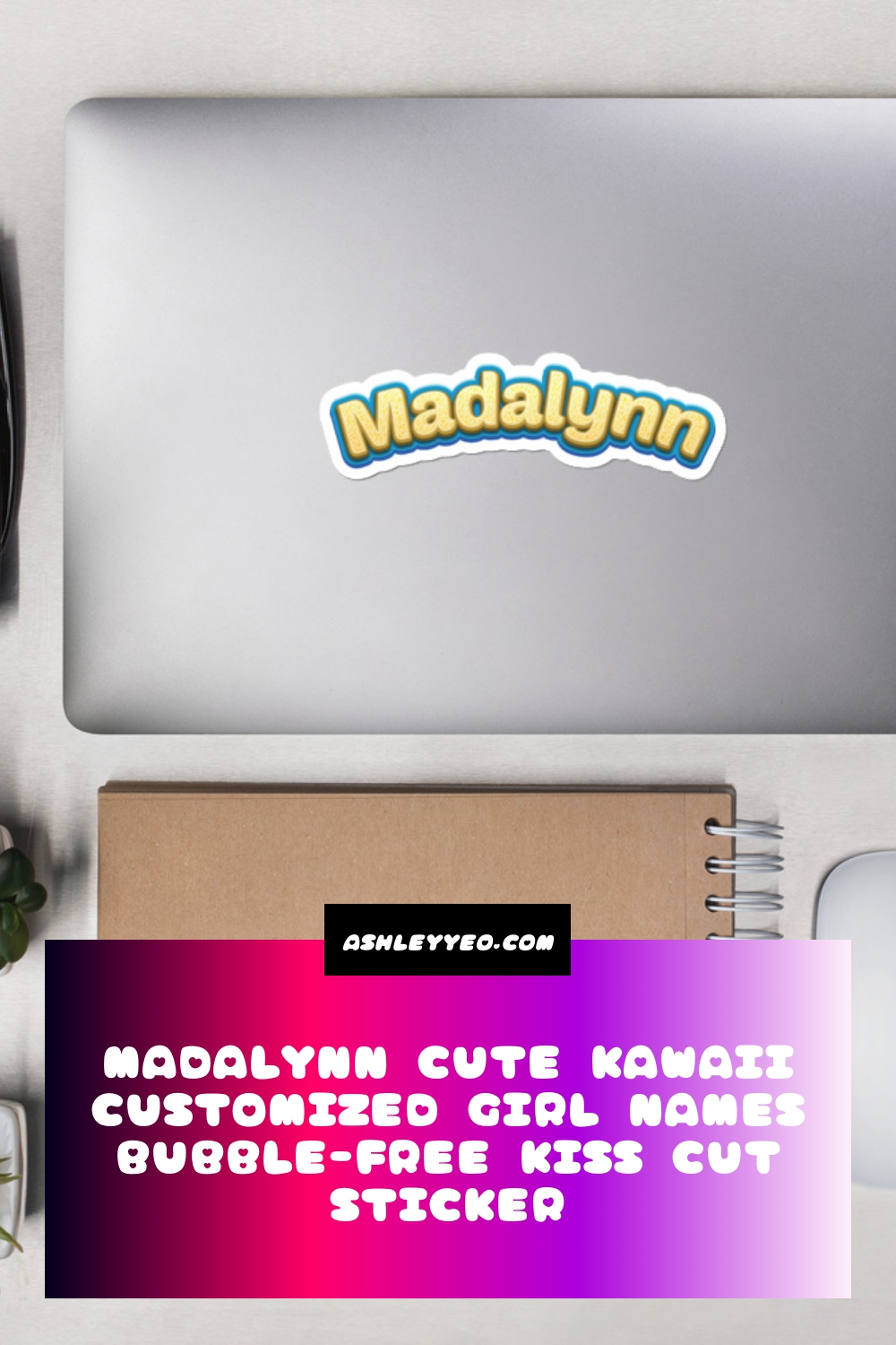 Madalynn Cute Kawaii Customized Girl Names Bubble-Free Kiss Cut Sticker