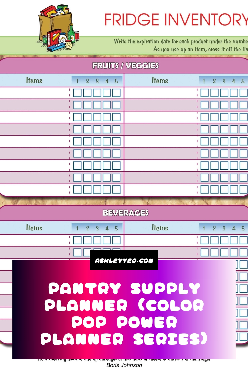 Pantry Supply Planner (Color Pop Power Planner Series)