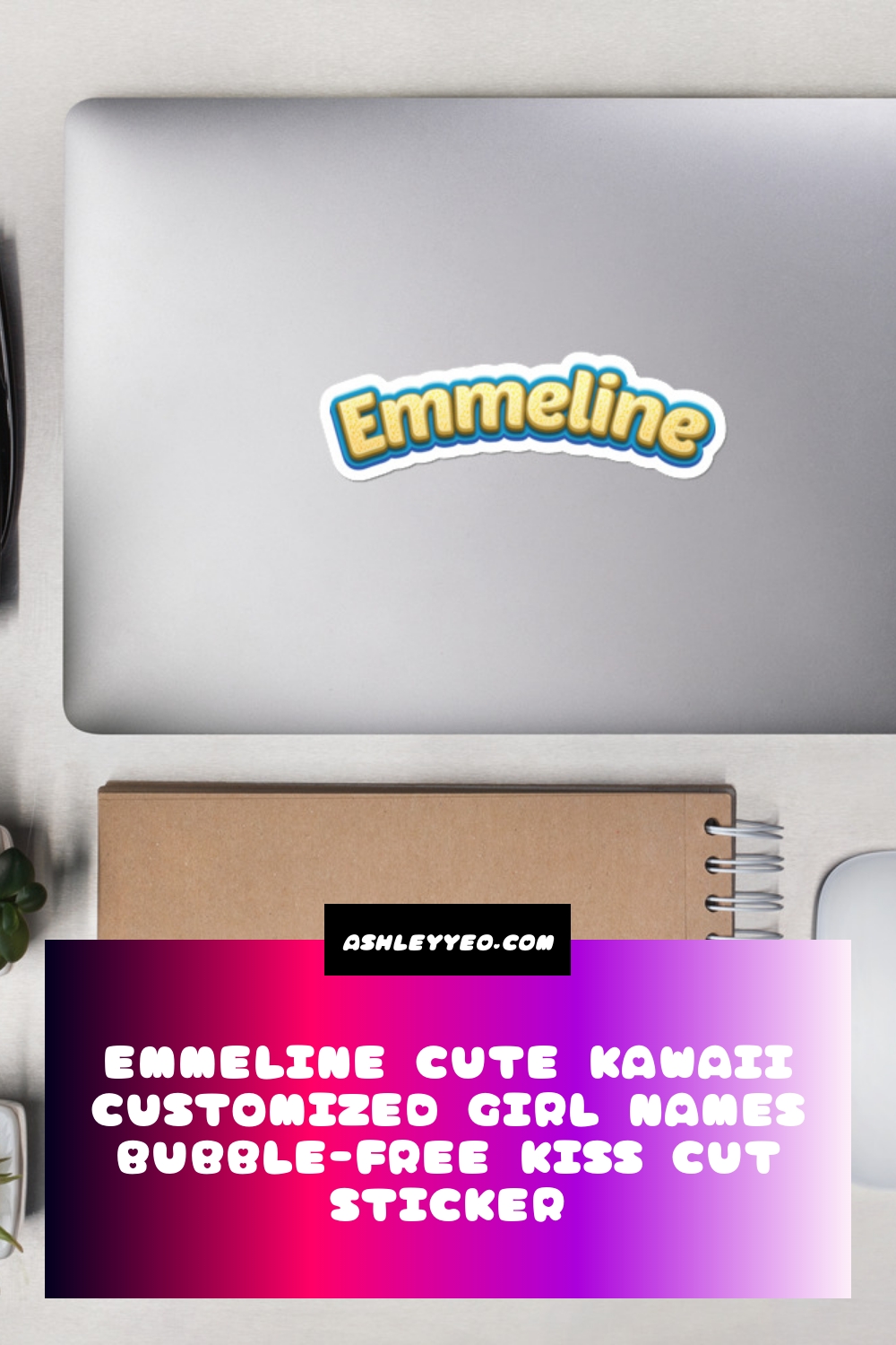 Emmeline Cute Kawaii Customized Girl Names Bubble-Free Kiss Cut Sticker