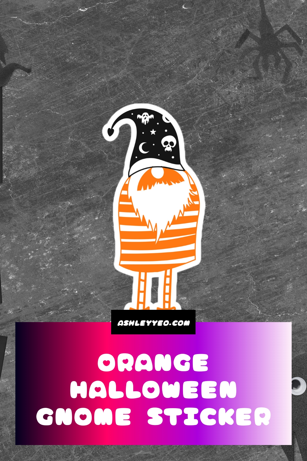 Orange Halloween Gnome Sticker