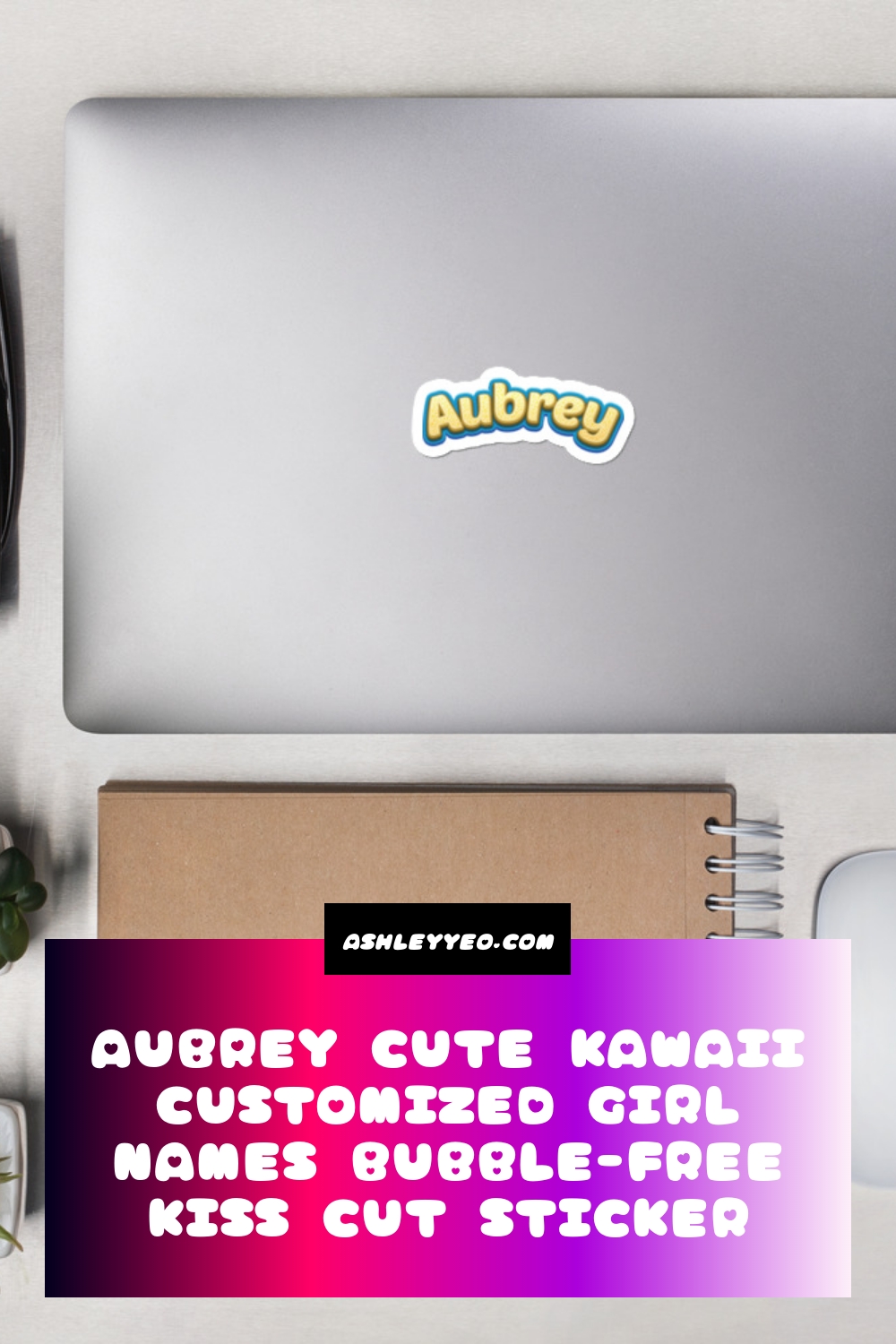 Aubrey Cute Kawaii Customized Girl Names Bubble-Free Kiss Cut Sticker