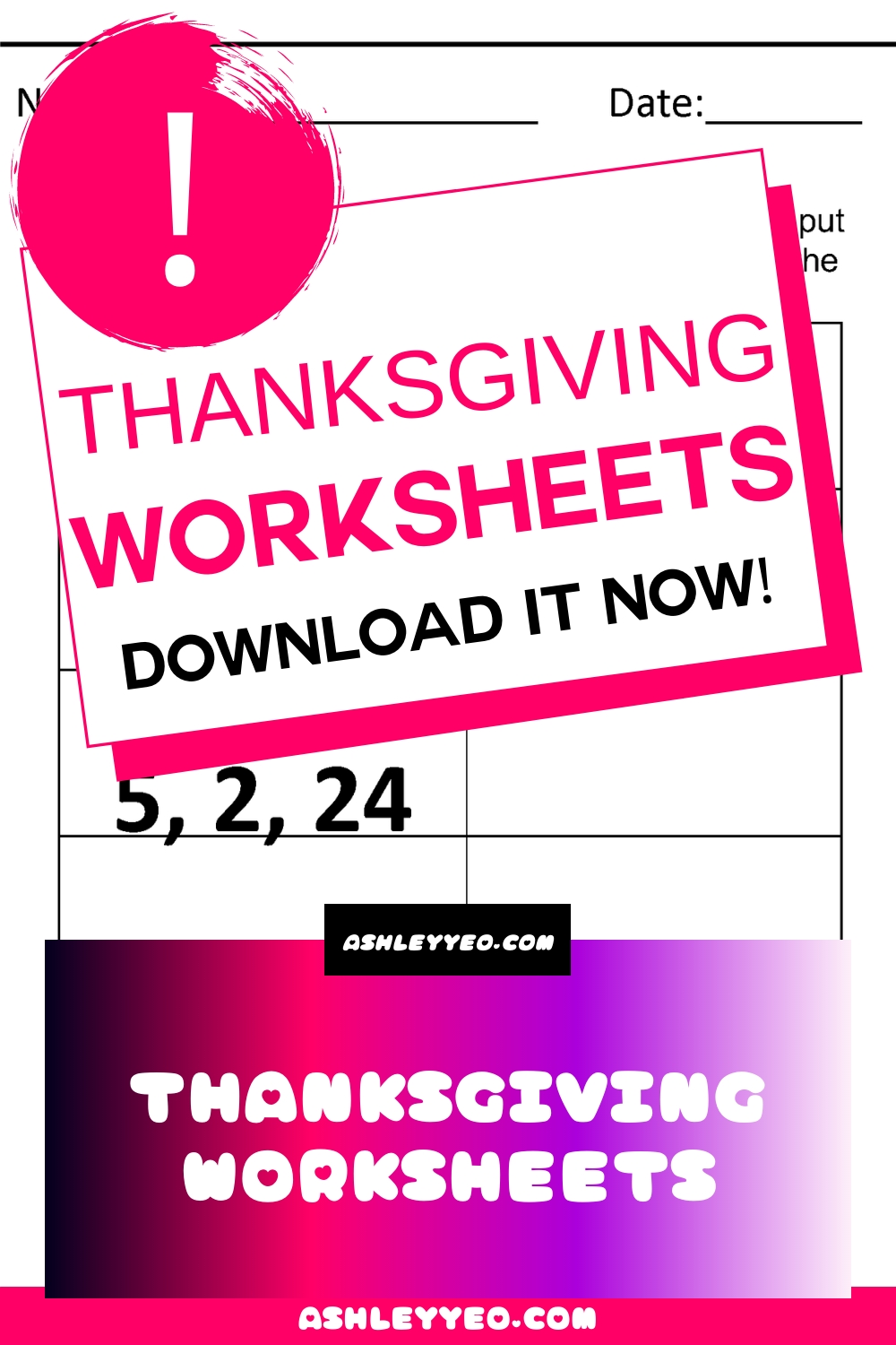 Thanksgiving Worksheets