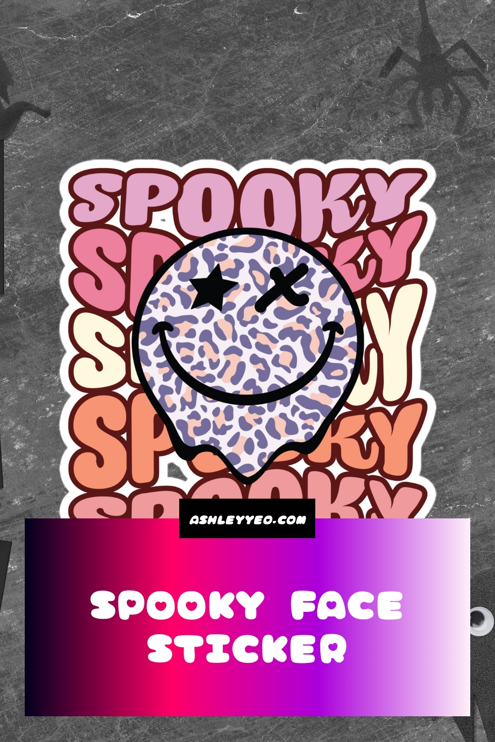 Spooky Face Sticker - Ashley Yeo