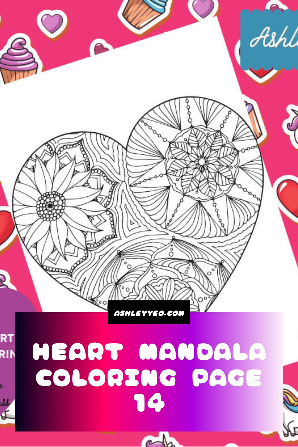 Heart Mandala Coloring Page 14
