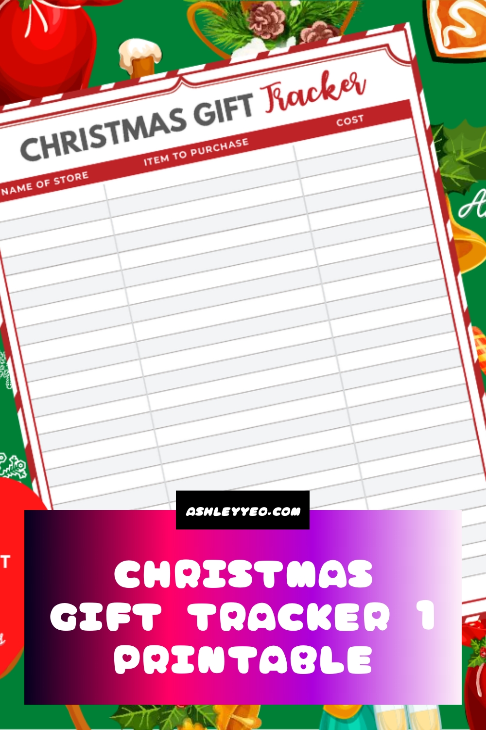 Christmas Gift Tracker 1 Printable