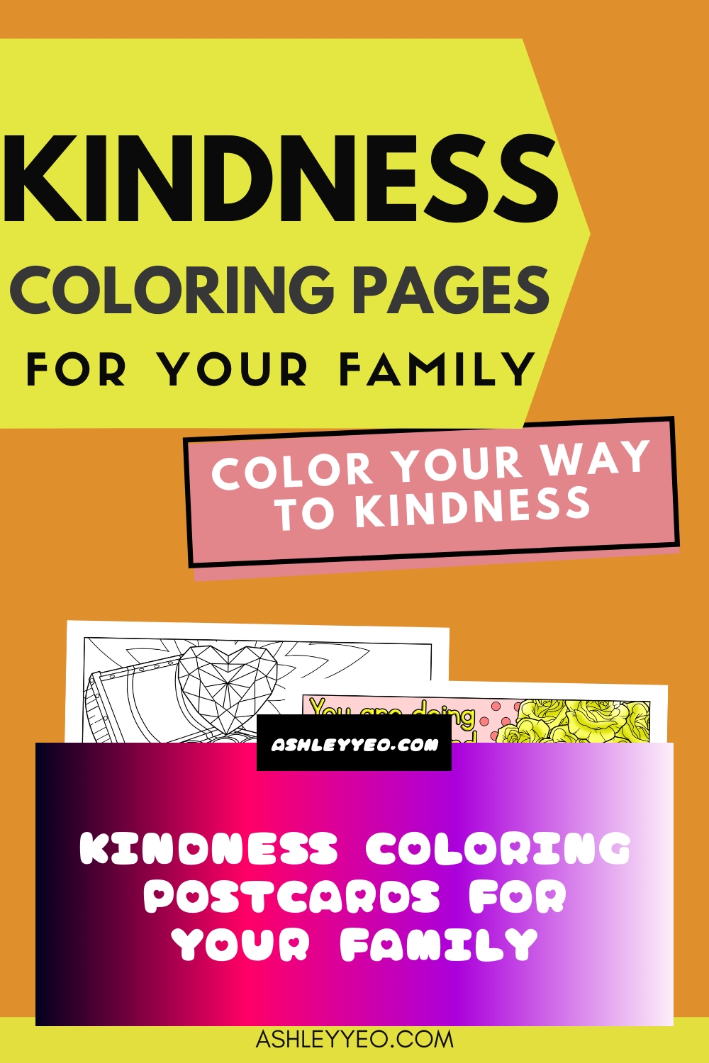 Kindness Coloring Postcards For Your Family