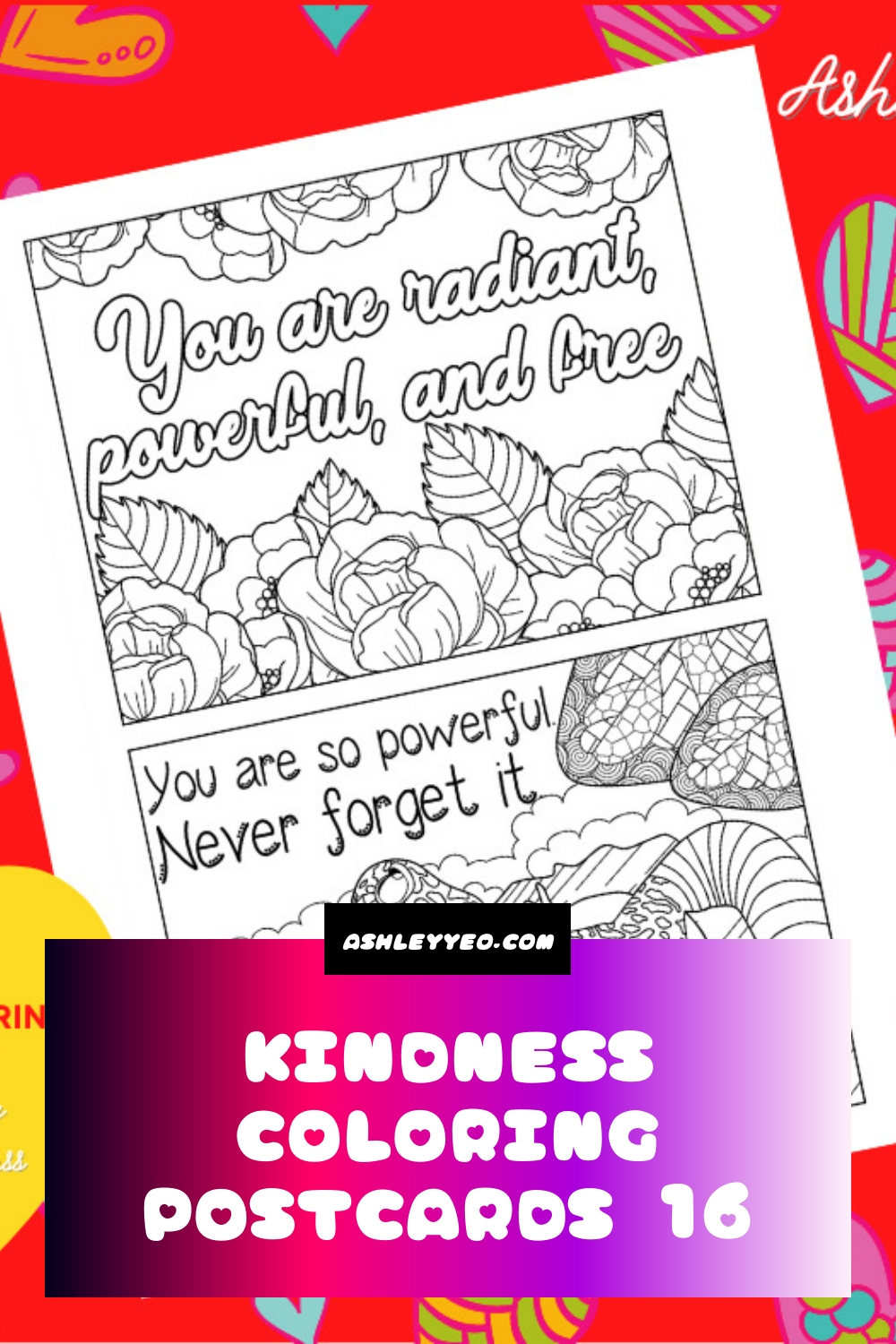 Kindness Coloring Postcards 16