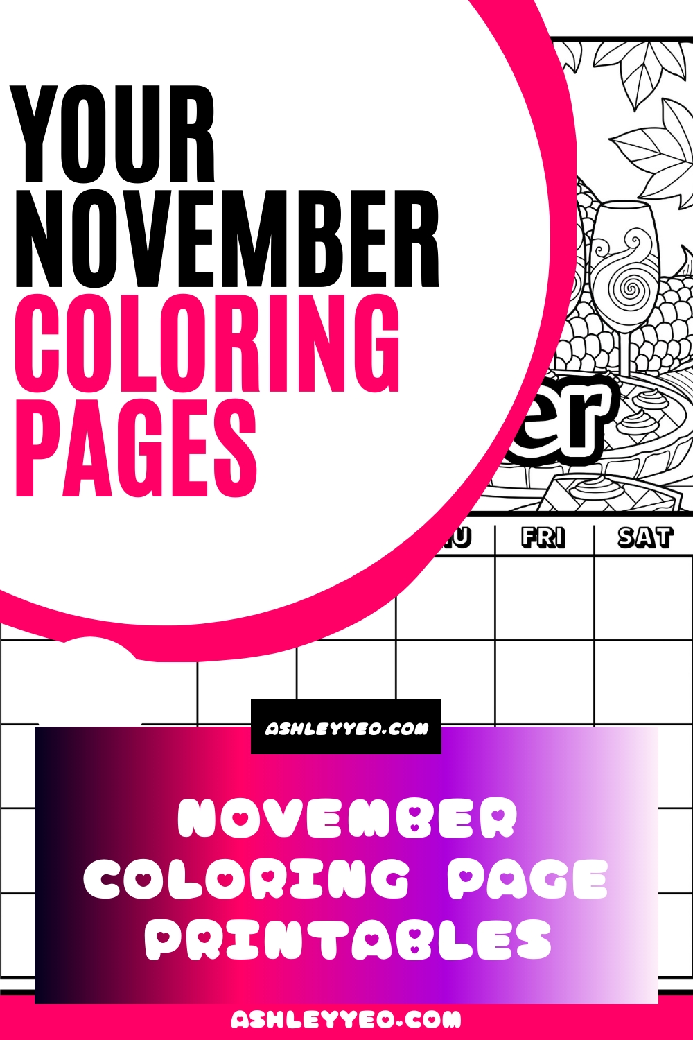 November Coloring Page Printables